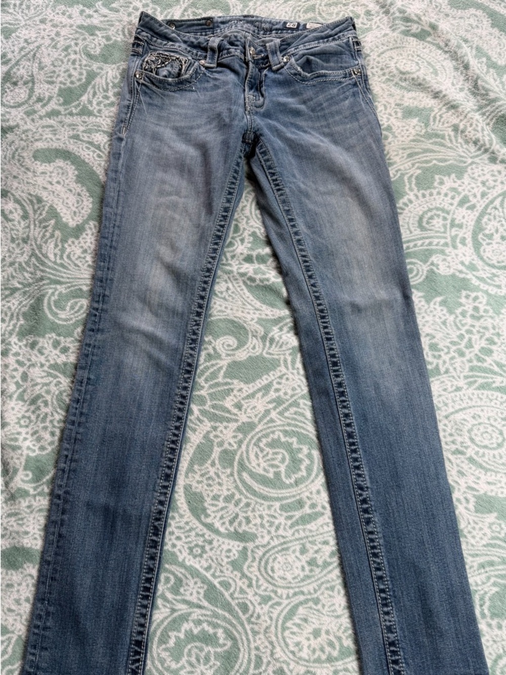 MISS ME Women’s Slim Straight Bling Jeans Size 28